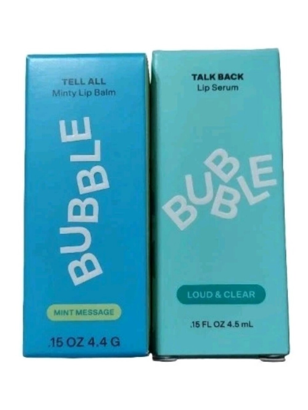 Set Of 2 Bubble Tell All Minty Lip Balm & Talk Back Lip Serum
